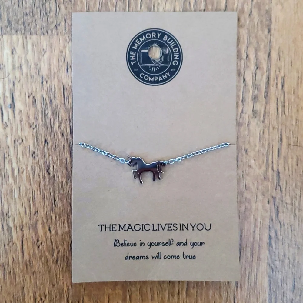 The Memory Building‎ Co Silver Unicorn Adjustable Bracelet Believe In Yourself